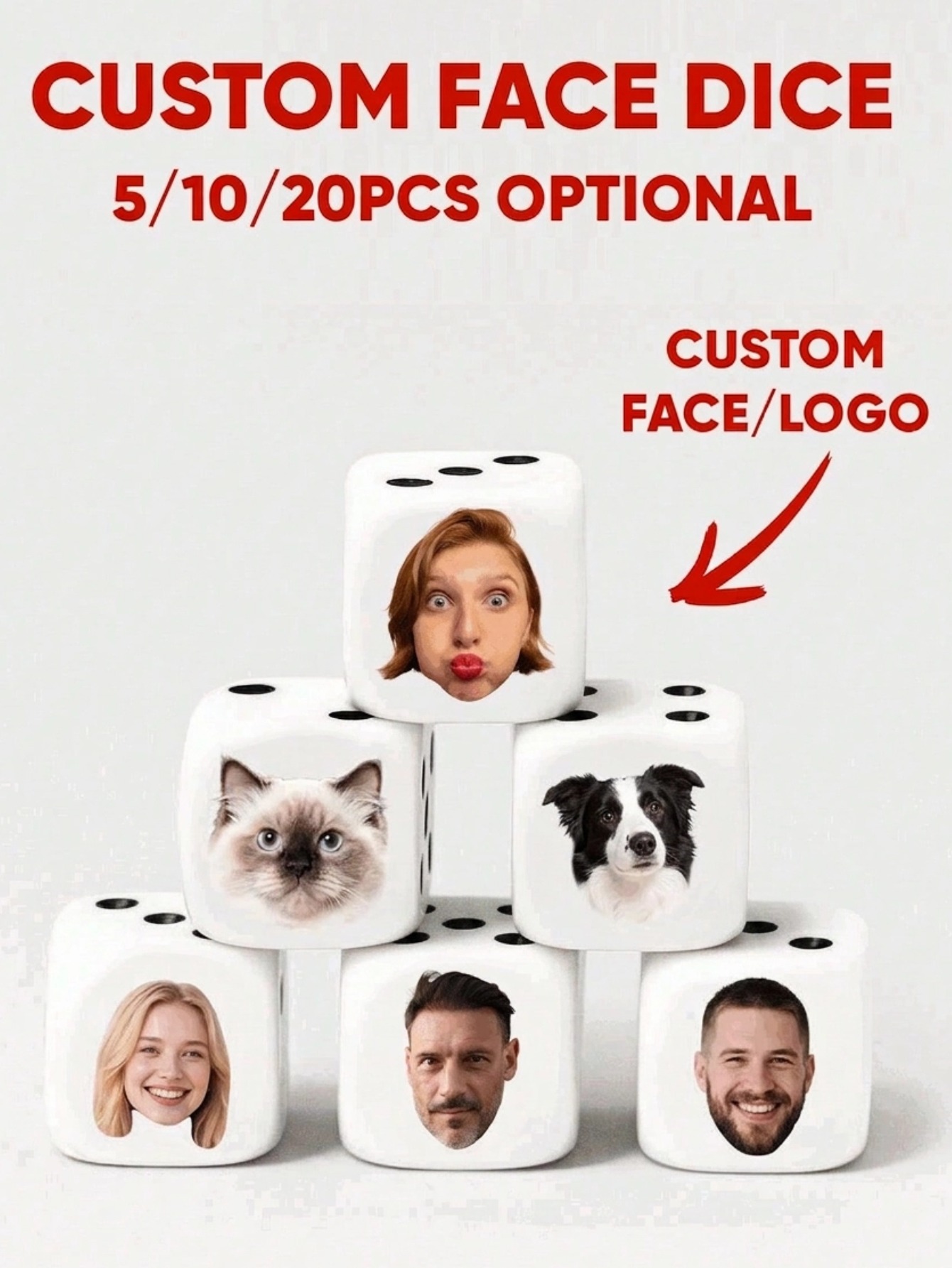 Party Games Couple - Kostki z własnym zdjęciem, personalizowane kostki