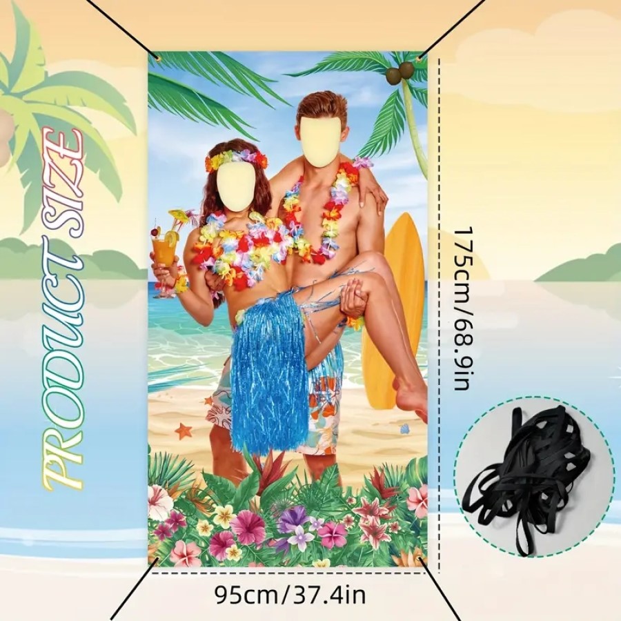Party Games Couple - 1pc, hawajski Luau para baner fotograficzny