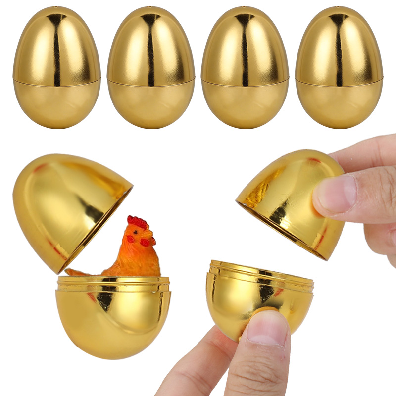 Party Games Egg - 6 SZT. Złote Jajka Wielkanocne Plastikowe