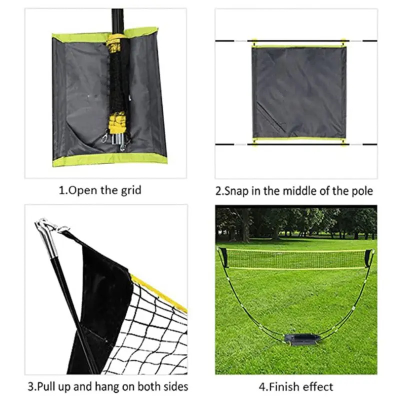 Badminton Set Garden - Składany zestaw siatki do badmintona, piłki